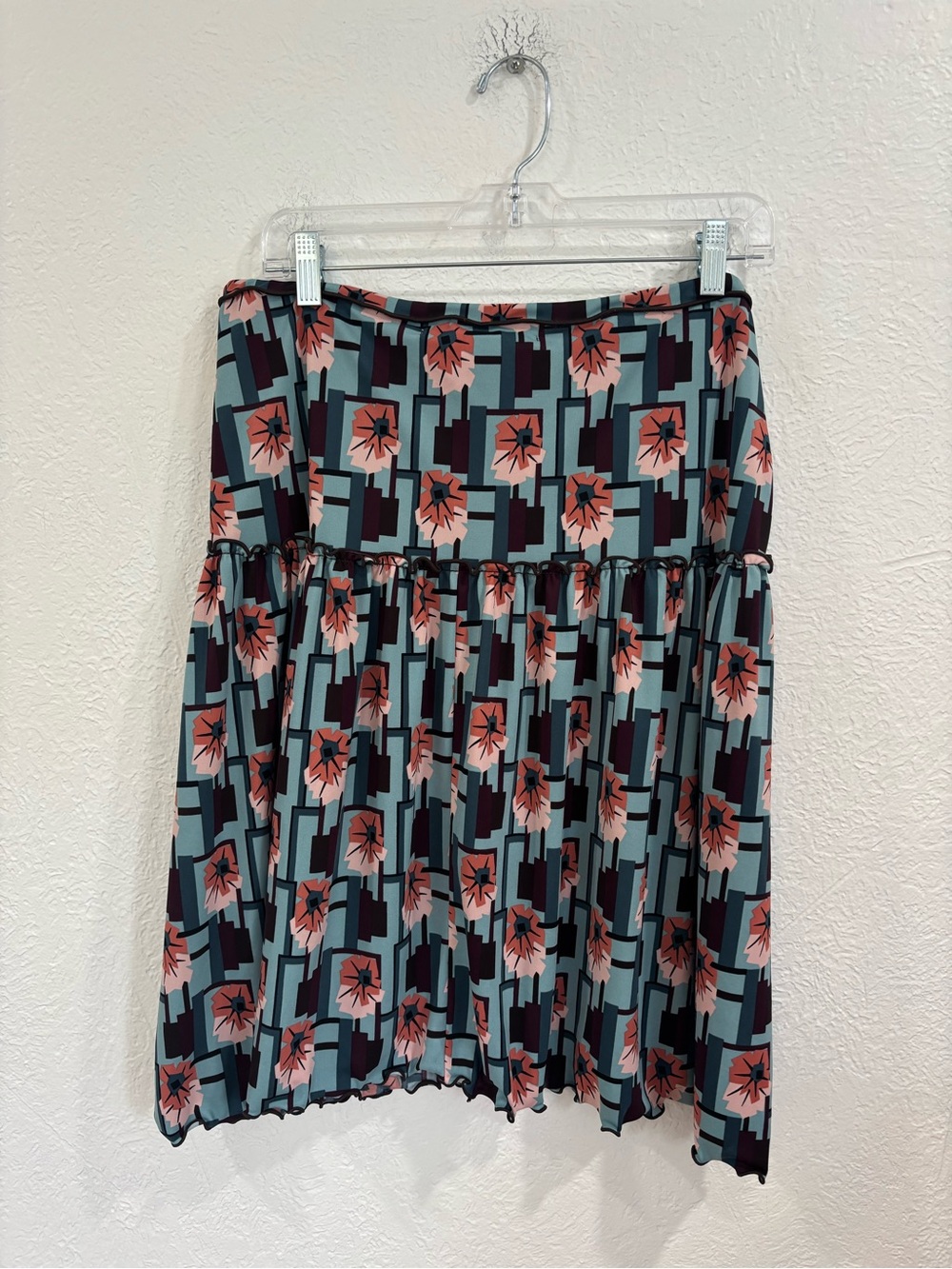 Max Studio Abstract Floral Drawstring Skirt